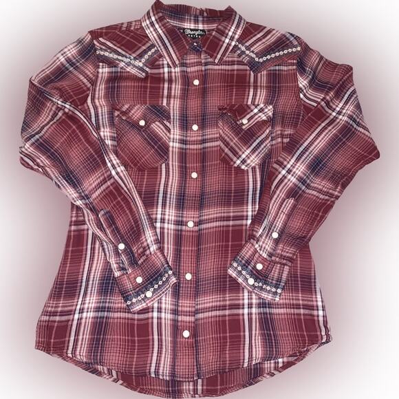 WRANGLER RETRO Plaid Classic Shirt WESTERNCORE, White Snap Buttons, Sz. Small - Picture 5 of 13